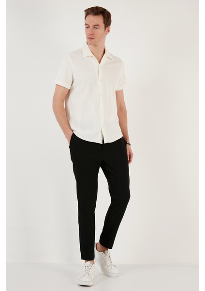Pamuk Karışımlı Kısa Kollu Regular Fit Erkek Gömlek CF24S115882