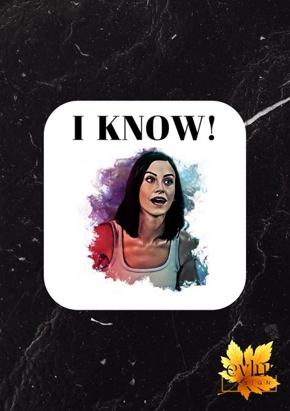 Friends Monica Geller Baskılı Özel Tasarım Baskılı Mdf Kare Bardak Altlığı
