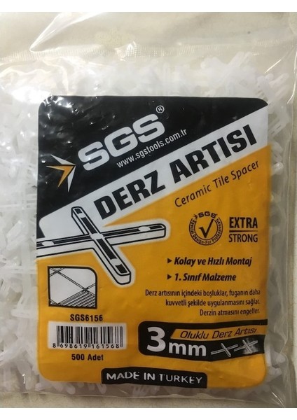 Oluklu Derz Artısı 3 mm 500 Adet-2 Adet
