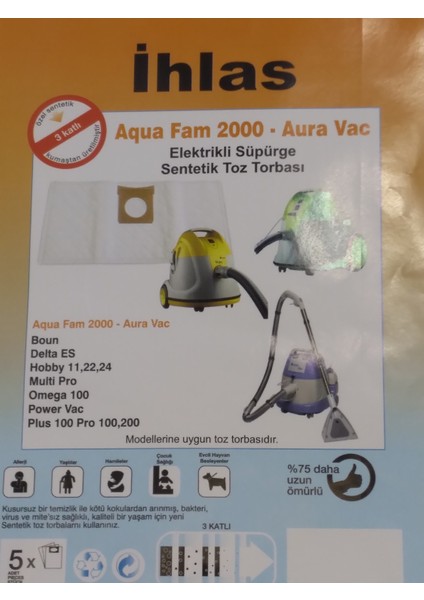 Ihlas Aquavac Yıkamalı Sentetik ( 3 Paket 15 Adet )