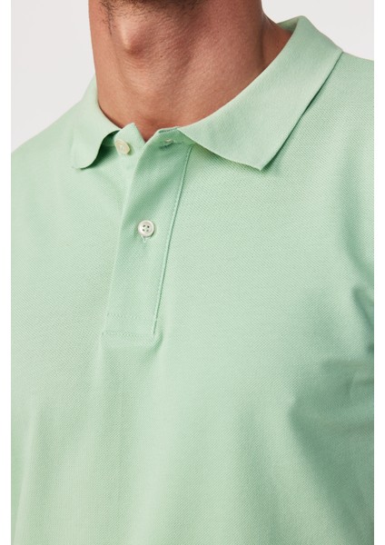 Erkek Slim Fit Dar Kesim Pamuk Düz Pike Yeşil Polo Yaka Tişört fırsatları