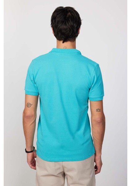 Erkek Slim Fit Dar Kesim Pamuk Düz Pike Yeşil Polo Yaka Tişört indirimleri