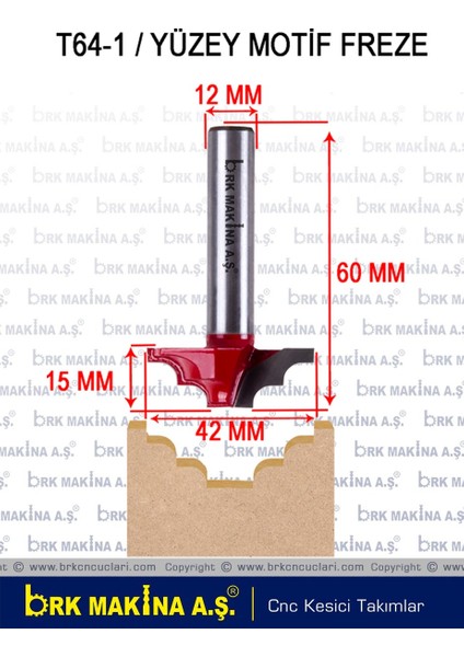 Yüzey Motif Freze Bıçağı Q42X16XQ12MM