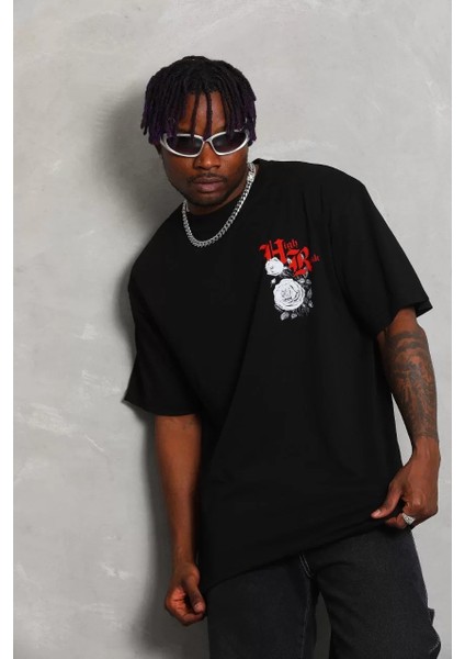 Unisex Baskılı Bisiklet Yaka T-Shirt 20/1 Penye - Siyah modelleri