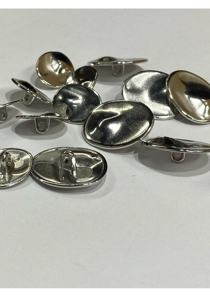 Trençkot Ceket Düğmesi Takımı Elips Model / Gümüş fiyatları