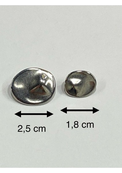 Trençkot Ceket Düğmesi Takımı Elips Model / Gümüş modelleri
