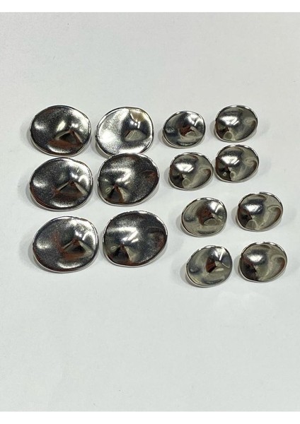 Trençkot Ceket Düğmesi Takımı Elips Model / Gümüş fırsatları