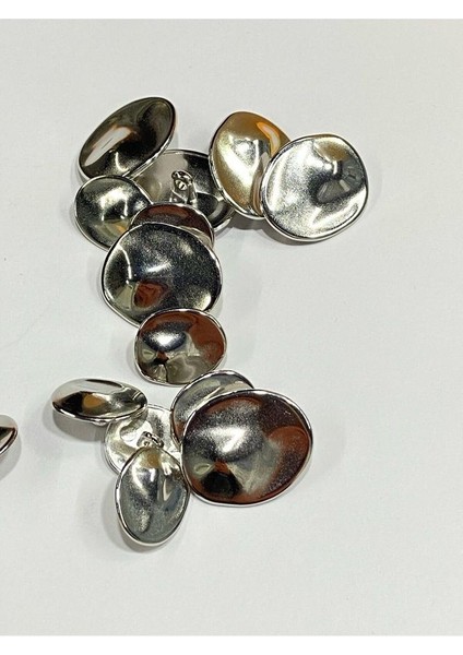 Trençkot Ceket Düğmesi Takımı Elips Model / Gümüş indirimleri