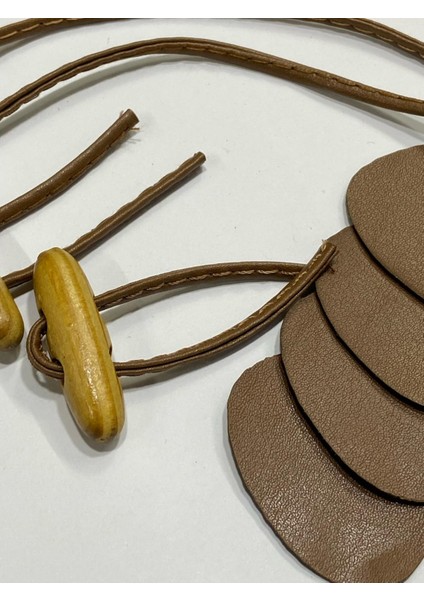 Deri Britli Ahşap Çoban Düğme/ Taba / 2 Li Set fiyatları