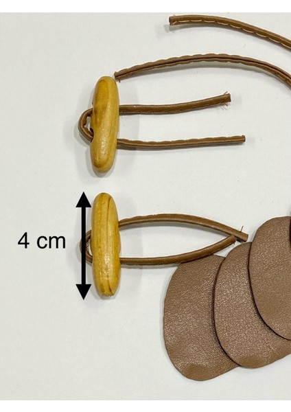 Deri Britli Ahşap Çoban Düğme/ Taba / 2 Li Set modelleri