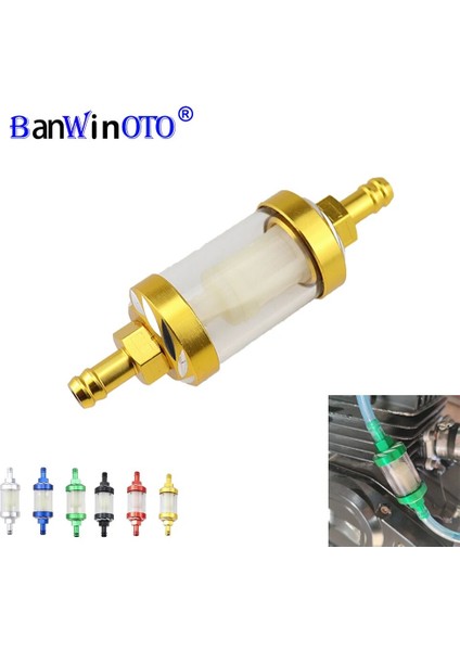 Yeşil 1 Adet Tarzı Motosiklet Benzinli Gaz Benzinli Yağ Yakıt Filtresi Atv Kir Pit Bike Off-Road Araçlar Alüminyum Alaşımlı C Moto Evrensel 8mm (Yurt Dışından) modelleri