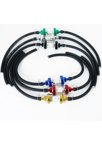Gümüş Tarzı 8mm Motosiklet Iç Yakıt Filtresi Benzin Filtreleri + 40CM Benzin Yakıt Hattı Hortumu + 4 Klipsli Moto Scooter Dirt Bike (Yurt Dışından) fırsatları
