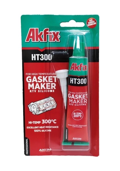 HT300 Rtv Yüksek Isı Silikonu 50 gr Kırmızı-2 Adet