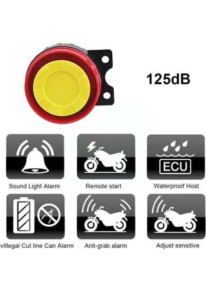 12V Pil Motosiklet Scooter Alarmı Hırsızlığa Karşı Güvenlik Hoparlör Aksesuarları Motosiklet Korna Alarmı Motosiklet Sistemi X8O3 (Yurt Dışından) fiyatları