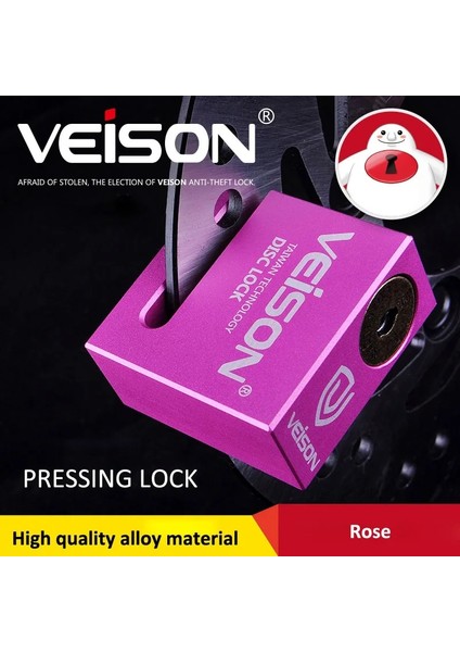 Pembe Tarzı Veıson G-Al Alaşımlı Motosiklet Kilidi Motosiklet Fren Diski Emniyet Kilidi Dağ Bisikleti Disk Kilidi Motokros Güvenlik Kilidi Dx4 (Yurt Dışından)