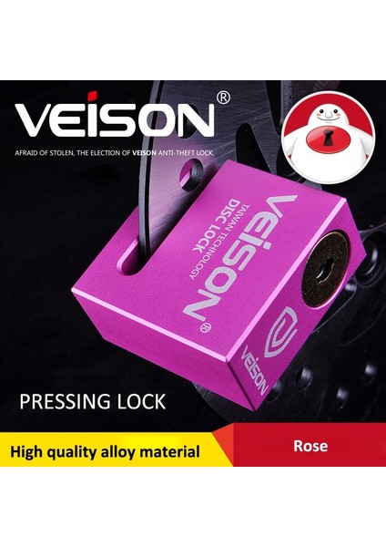 Pembe Tarzı Veıson G-Al Alaşımlı Motosiklet Kilidi Motosiklet Fren Diski Emniyet Kilidi Dağ Bisikleti Disk Kilidi Motokros Güvenlik Kilidi Dx4 (Yurt Dışından) fiyatları
