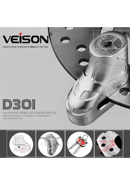 DX10 Gümüş Stili Veison Motosiklet Alarm Disk Kilidi Hırsızlığa Karşı Bisiklet Su Geçirmez Hırsızlık Önleyici Fren Kilidi Dx8 Paslanmaz Çelik Halat Hediye (Yurt Dışından) indirimleri