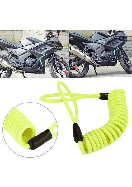 150CM Motosiklet Alarm Güvenlik Bahar Hatırlatma Kablosu Bisiklet Scooter Aksesuar Aracı Anti Hırsız Motosiklet Disk Kilidi (Yurt Dışından)
