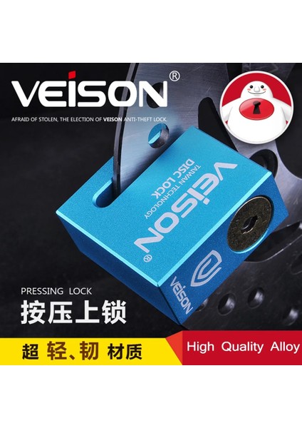 Dx4 Mavi Stili Veıson Alaşım Motosiklet Kilidi Bisiklet Hırsızlığı Önleme Fren Moto Kilidi Motosiklet Kilidi Su Geçirmez Renkli Disk Kilitleri (Yurt Dışından)