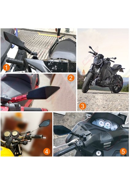 Kısa Altın Tarzı Evrensel Motosiklet Dikiz Aynaları C Alüminyum Mavi Lens Parlama Önleyici Yan Aynalar Gidon Sonu Aynası Dikiz Aksesuarları (Yurt Dışından)