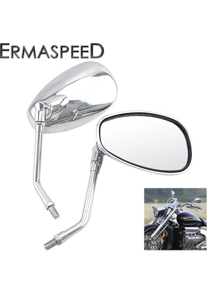 Evrensel Krom Dikiz Aynaları Motosiklet Motokros Scooter E-Bisiklet Yarışı Motosiklet Yan Ayna Dikiz Aksesuarları (Yurt Dışından)