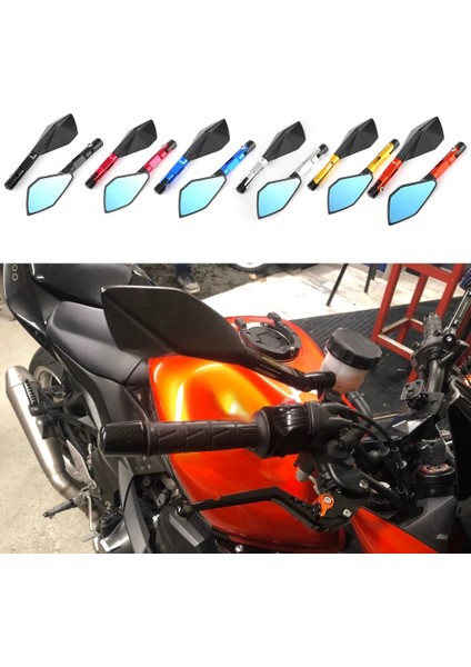 Kırmızı Stil Motosiklet C Alüminyum Dikiz Dikiz Aynaları Yan Ayna Yamaha Için Honda Için Ducati Için Kawasaki Z750 Z900 Z800 Z1000 (Yurt Dışından)