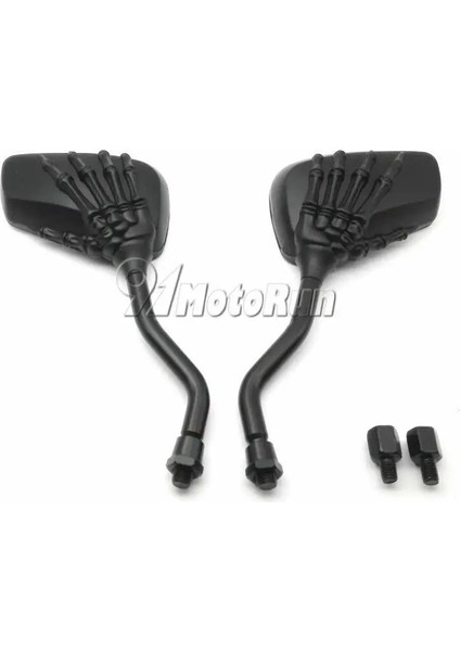 Gümüş Tarzı 1 Çift Motosiklet Kafatası El Dikiz Aynaları Honda Vtx R S Retro Gölge Ace Klasik Vt Vf Vlx (Yurt Dışından)