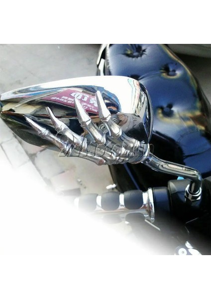 Gümüş Tarzı 1 Çift Motosiklet Kafatası El Dikiz Aynaları Honda Vtx R S Retro Gölge Ace Klasik Vt Vf Vlx (Yurt Dışından)