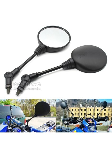 Siyah Özel Katlanır Ayna Yan Aynalar Motosiklet Evrensel Moto Dikiz Aynası Honda Suzuki Yamaha Atv Aksesuarları (Yurt Dışından)