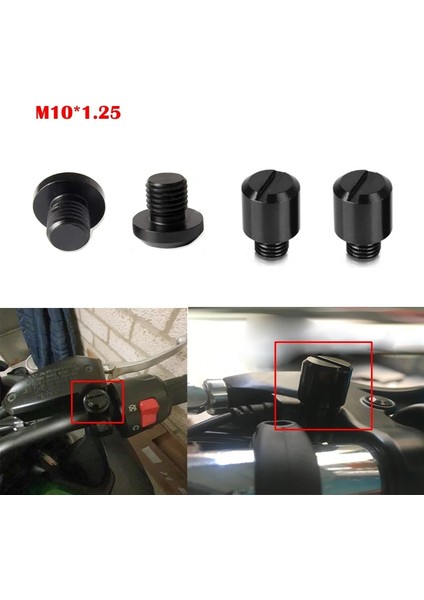 4 Adet Sol Stil Kawasaki Z750 Z800 Z900 Z1000 Aynalar Delik Fiş Vidaları Motosiklet C M10 * 1.25 Kapak Kapakları Montaj Cıvataları Aksesuarları (Yurt Dışından)