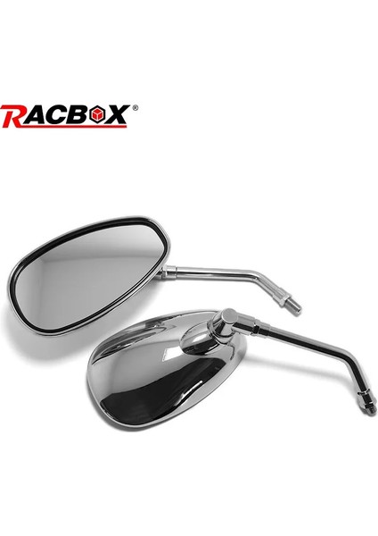 10MM Motosiklet Ayna Krom Oval Retro Dikiz Yan Aynalar Evrensel Yamaha Cafe Racer Chopper Motosiklet Aksesuarları (Yurt Dışından)