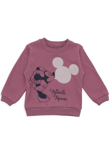 Kız Bebek Mickey Mouse Öpücük Baskılı Alt Üst 2'Li Eşofman Takım fiyatları