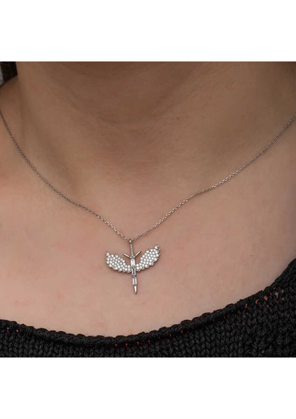 Gümüş Baget Taşlı Mikail Kılıcı Kadın Kolye fırsatları