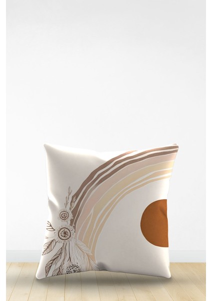 Çift Tarafı Dijital Baskılı Dekoratif Suni Deri Kırlent Kılıfı