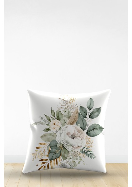 Çift Tarafı Dijital Baskılı Dekoratif Suni Deri Kırlent Kılıfı