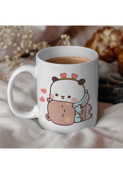 Sevimli Bubu ve Dudu Kahve Kupa, Ayı Seramik Kupa, Panda Ayı Kupası,ingilizce Kupa modelleri