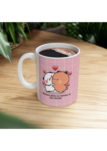 Sevimli Bubu ve Dudu Kahve Kupa, Ayı Seramik Kupa, Panda Ayı Kupası,ingilizce Kupa fırsatları