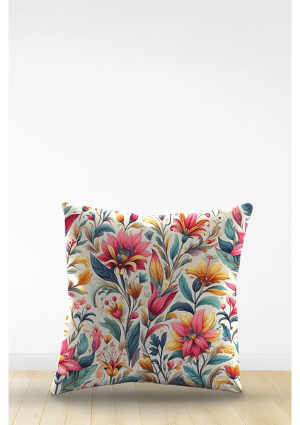 Çift Tarafı Dijital Baskılı Dekoratif Suni Deri Kırlent Kılıfı