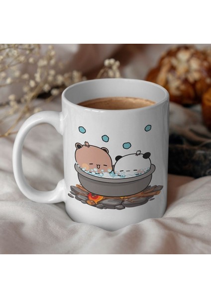 Sevimli Bubu ve Dudu Kahve Kupa, Ayı Seramik Kupa, Panda Ayı Kupası, ,ingilizce Kupa modelleri