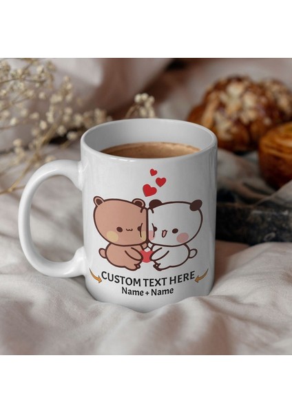 Kişiselleştirilmiş Sevgililer Günü Sevimli Bubu ve Dudu Kahve Kupa, Ayı S,ingilizce Kupa fiyatları
