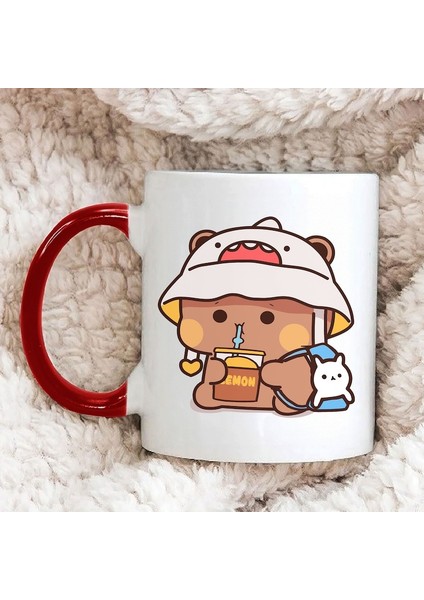 Sevimli Bubu ve Dudu Kahve Kupa, Ayı Seramik Kupa, Panda Ayı Kupası,ingilizce Kupa modelleri