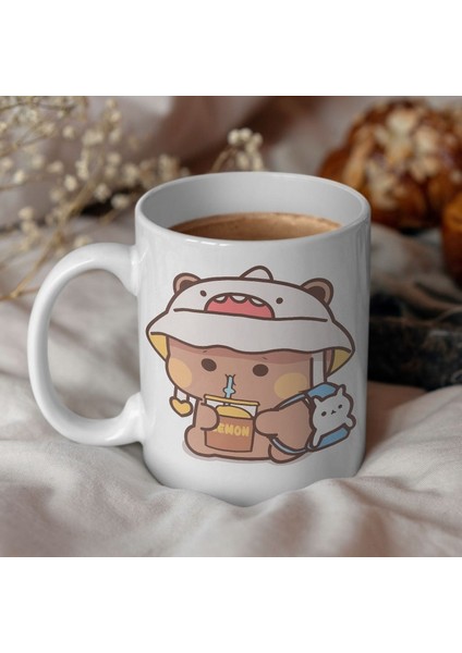 Sevimli Bubu ve Dudu Kahve Kupa, Ayı Seramik Kupa, Panda Ayı Kupası,ingilizce Kupa fırsatları