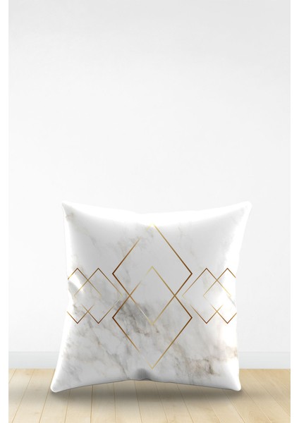 Çift Tarafı Dijital Baskılı Dekoratif Suni Deri Kırlent Kılıfı