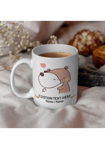 Kişiselleştirilmiş Sevgililer Günü Sevimli Bubu ve Dudu Kahve Kupa,ingilizce Kupa fiyatları
