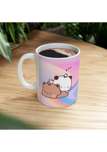 Sevimli Bubu ve Dudu Kahve Kupa, Ayı Seramik Kupa, Panda Ayı Kupası,ingilizce Kupa fırsatları