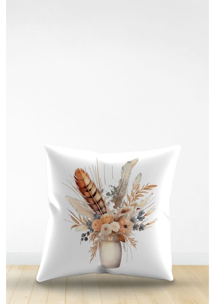 Çift Tarafı Dijital Baskılı Dekoratif Suni Deri Kırlent Kılıfı