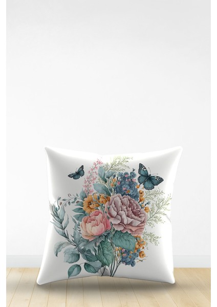 Çift Tarafı Dijital Baskılı Dekoratif Suni Deri Kırlent Kılıfı