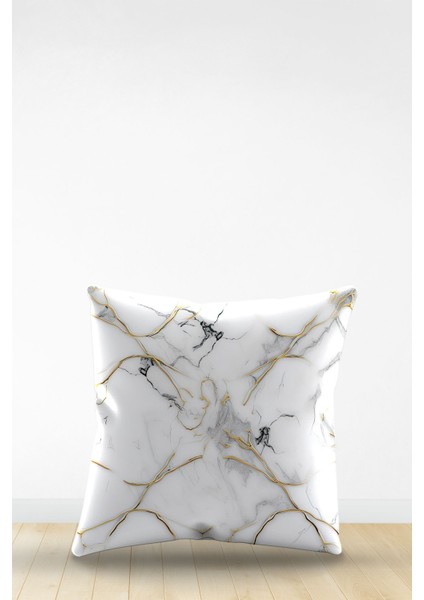 Çift Tarafı Dijital Baskılı Dekoratif Suni Deri Kırlent Kılıfı