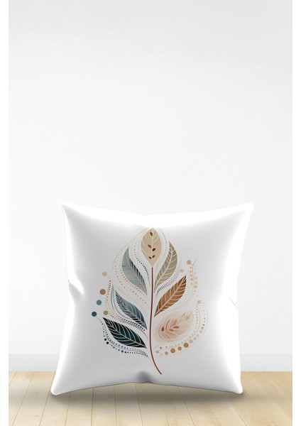 Çift Tarafı Dijital Baskılı Dekoratif Suni Deri Kırlent Kılıfı