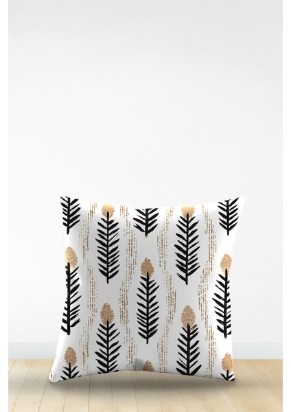 Çift Tarafı Dijital Baskılı Dekoratif Suni Deri Kırlent Kılıfı